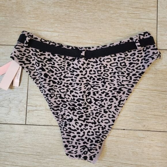 Victoria Secret Pink Black cheetah print bikini Size Medium - Picture 9 of 10